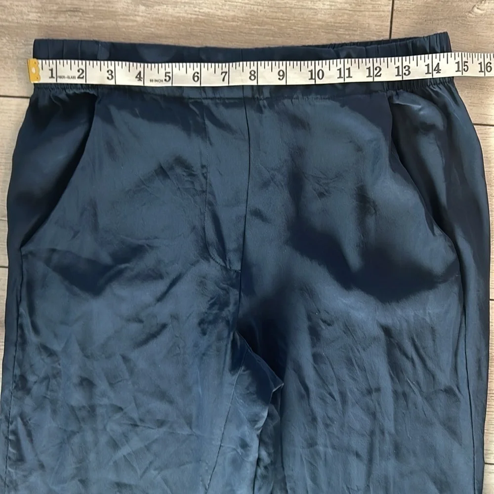 Elaine Kim size medium navy blue 100% silk jogger pants